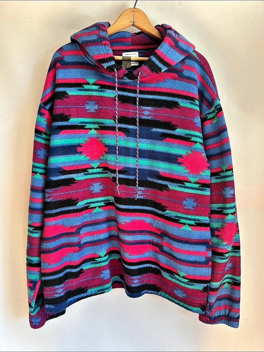 Urban Outfitters Aztec  Hoodie in Blue & Pink Size large